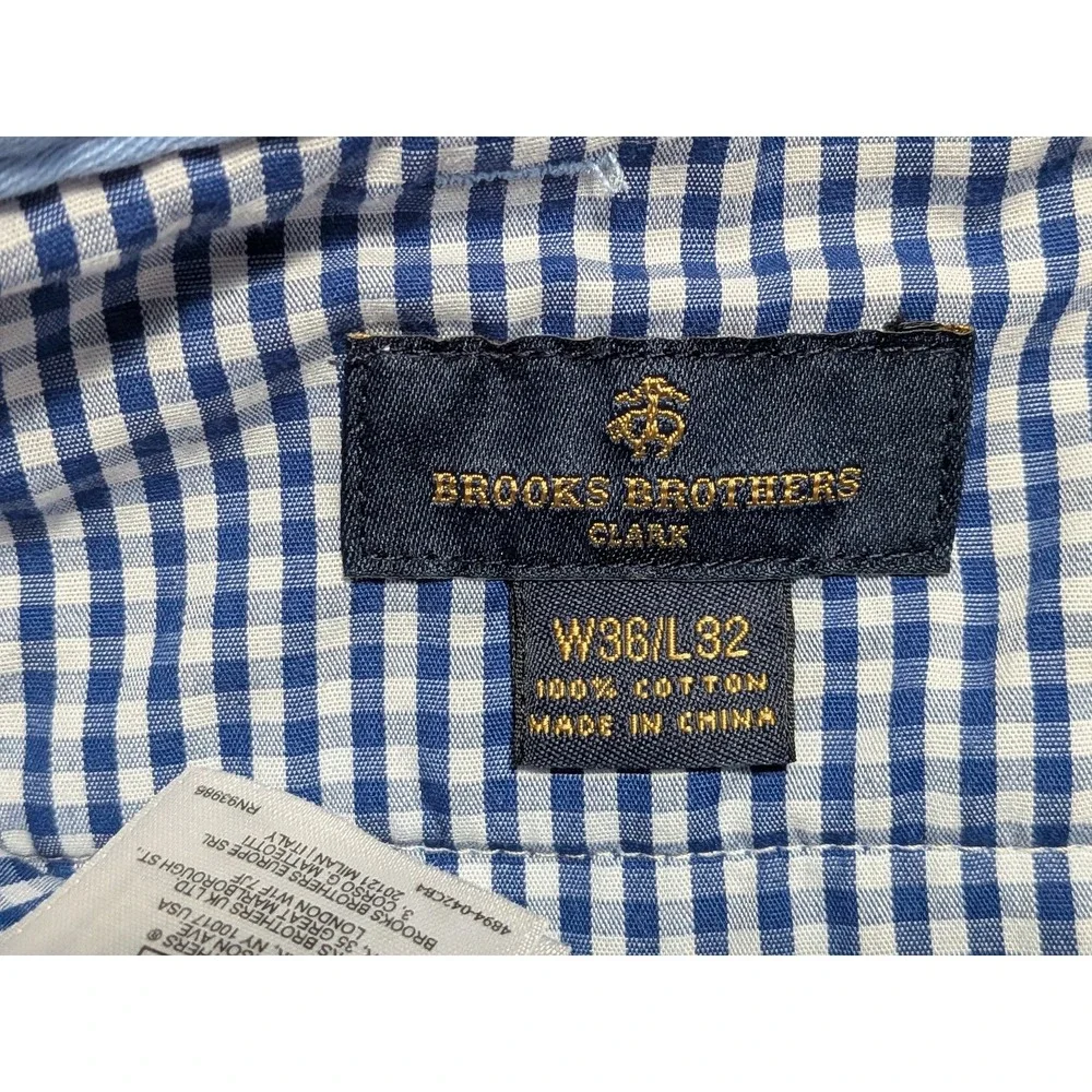 Brooks Brothers Clark Mens Pants Blue 36x32 Twill Breathable Pockets W36 L32